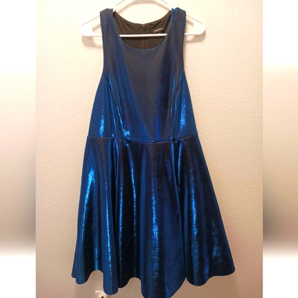 Plus Size 18 Torrid Womens Blue Metallic Skater Dress 👗 - Picture 6 of 9